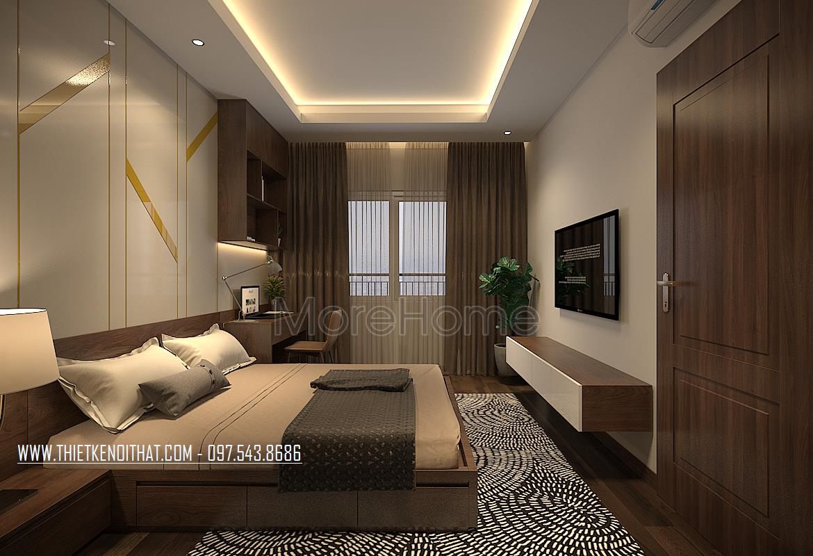 Thiết kế nội thất phòng ngủ chung cư Trung Hòa Nhân Chính
